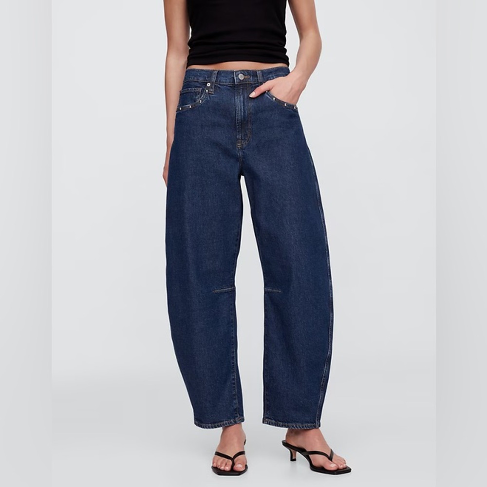 GAP Factory Dark Blue Flare & Wide Leg Jeans
